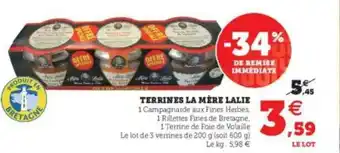 Hyper U Terrines La Mère Lalie offre