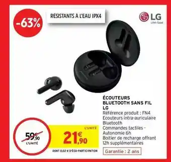 écouteurs Bluetooth Sans Fil Lg