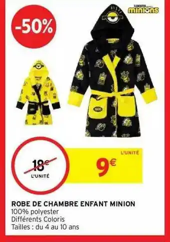 Intermarché Robe De Chambre Enfant Minion offre