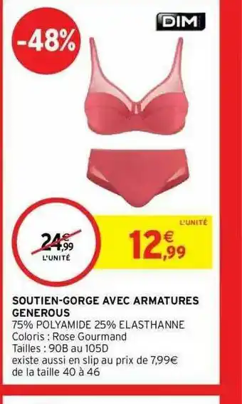 Intermarché Soutien-gorge Avec Armatures Generous offre