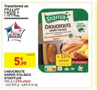Intermarché Choucroute Garnie D'alsace Stoeffler offre
