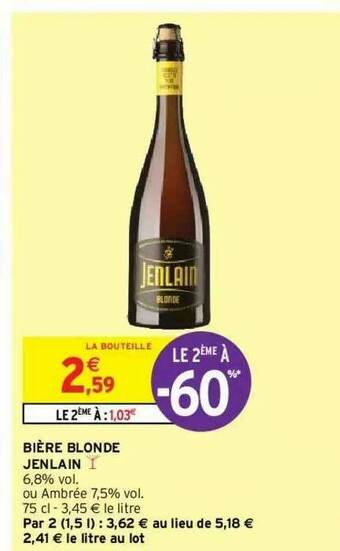 Intermarché Hyper Bière Blonde Jenlain offre