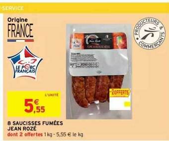 8 Saucisses Fumées Jean Rozé