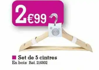 Kandy Set De 5 Cintres offre