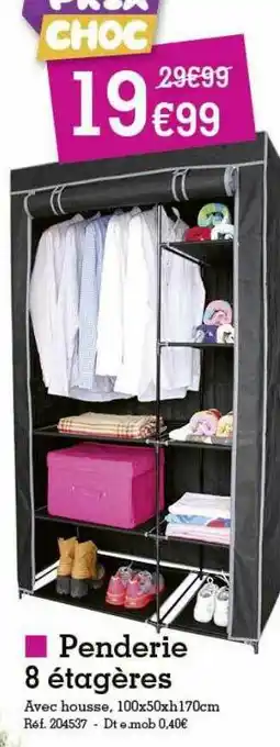 Kandy Penderie 8 étagères offre
