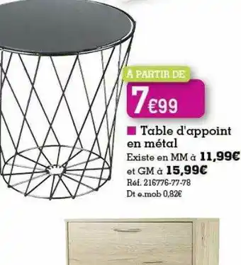 Kandy Table D Appoint En Métal offre