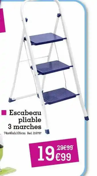 Kandy Escabeau Pliable 3 Marches offre