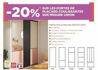 Lapeyre Portes De Placard Coulissantes Sur Mesure Union offre