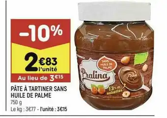 Leader Price Pâte à Tartiner Sans Huile De Palme offre