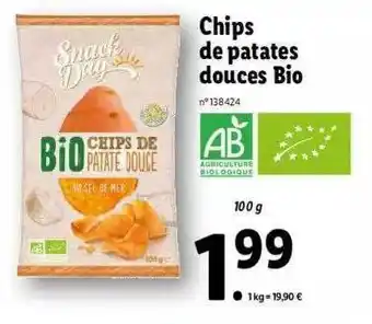 Lidl Chips De Patates Douces Bio Snack Day offre