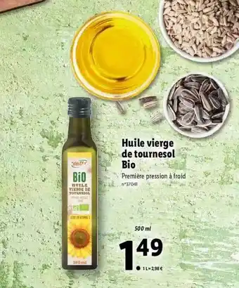 Lidl Huile Vierge De Tournesol Bio offre
