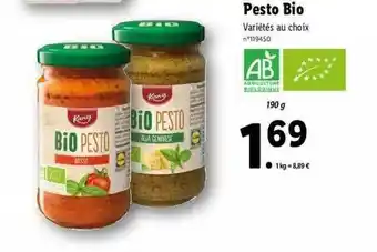 Lidl Pesto Bio offre