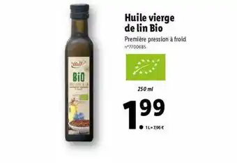 Lidl Huile Vierge De Lin Bio Vita D'or offre
