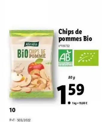 Lidl Chips De Pommes Bio Alesto offre