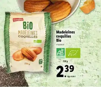 Lidl Madeleines Coquilles Bio Sondey offre