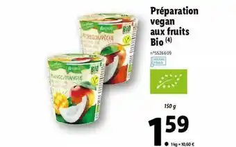 Lidl Préparation Vegan Aux Fruits Bio offre