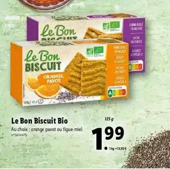 Lidl Le Bon Biscuit Bio offre