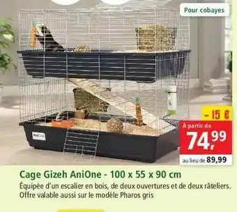 Maxi Zoo Cage Gizeh AniOne - 100 X 55 X 90 Cm offre