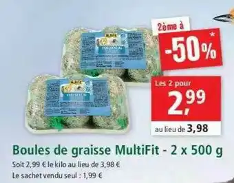 Maxi Zoo Boules De Graisse MultiFit - 2 X 500 G offre