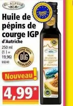 Norma Huile De Pépins De Courge Igp D'autriche St. Alpine offre