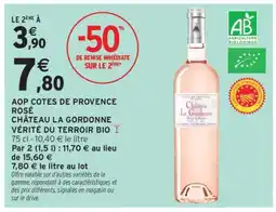 Intermarché AOP COTES DE PROVENCE ROSÉ CHÂTEAU LA GORDONNE VÉRITÉ DU TERROIR BIO offre