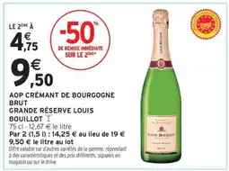 Intermarché AOP CRÉMANT DE BOURGOGNE BRUT GRANDE RÉSERVE LOUIS BOUILLOT offre