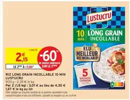 Intermarché RIZ LONG GRAIN INCOLLABLE 10 MIN LUSTUCRU offre