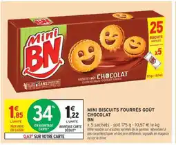 Intermarché MINI BISCUITS FOURRÉS GOÛT CHOCOLAT offre