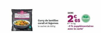 Picard Curry De Lentilles Corail Et Légumes offre