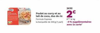 Picard Poulet Au Curry Et Au Lait De Coco, Duo De Riz offre
