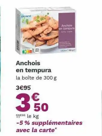 Picard Anchois En Tempura offre
