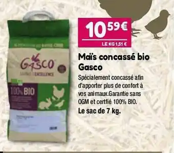 Point Vert Maïs Concassé Bio Gasco offre