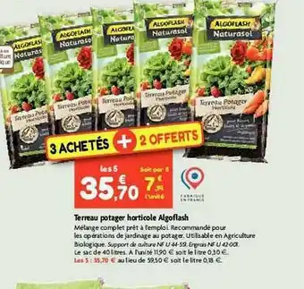 Terreau Potager Horticole Algoflash