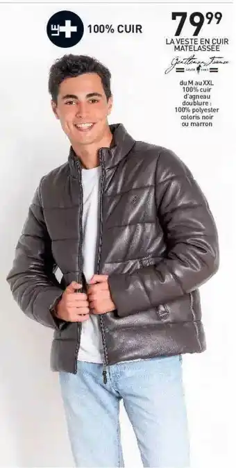 Stokomani La Veste En Cuir Matelassée offre