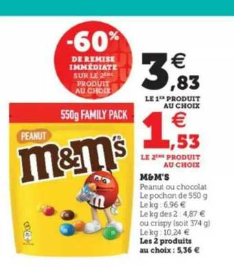 U Express M&m's offre
