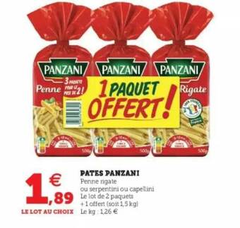 U Express Pâtes Panzani offre