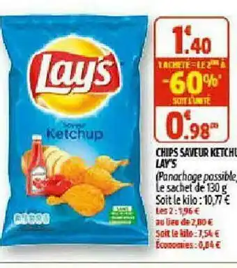 Coccinelle Supermarché Chips Saveur Ketchup Lay's offre