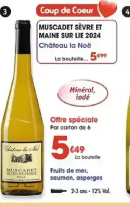 Maximo Muscadet sèvre et maine sur lie 2024 château la noë offre