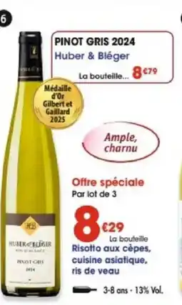 Maximo Pinot gris 2024 huber & bléger offre