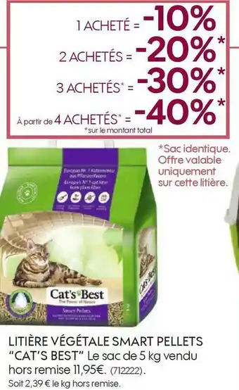 Truffaut Cat’s best bon plan sur le litière végétale smart pellets de la marque cat’s best offre