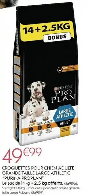 Truffaut Purina proplan croquettes pour chien adulte grande taille large athletic offre
