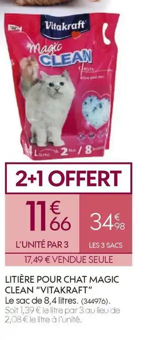 Truffaut Vitakraft litière pour chat magic clean offre