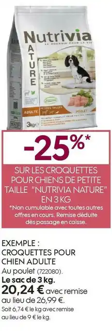 Truffaut Nutrivia exemple : croquettes pour chien adulte offre