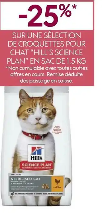 Truffaut Hill’s science plan bon plan sur une sélection de croquettes pour chat en sac de 1,5 kg de la marque hill’s science plan offre