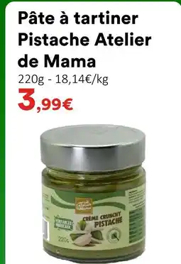 Hmarket Atelier de mama pâte à tartiner pistache offre