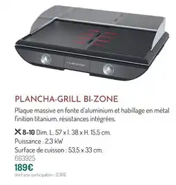 Botanic Plancha-grill bi-zone offre