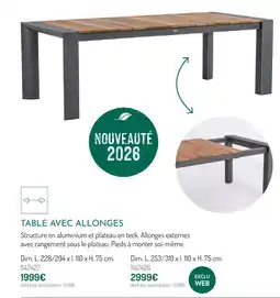Botanic Table avec allonges offre