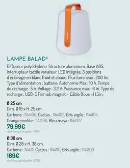 Botanic Fermob lampe balad² ø 25 cm offre