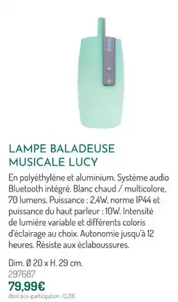 Botanic Lampe baladeuse musicale lucy offre