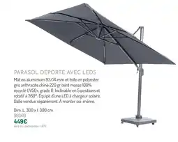 Botanic Parasol déporté avec leds offre